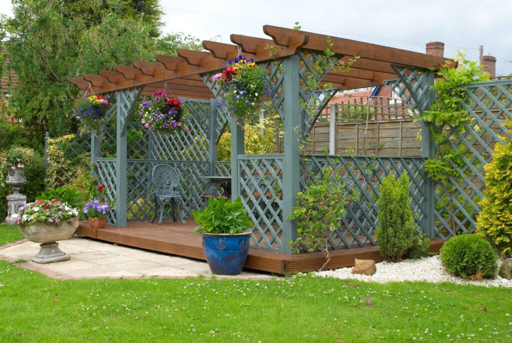 Pergola with Lattice Walls