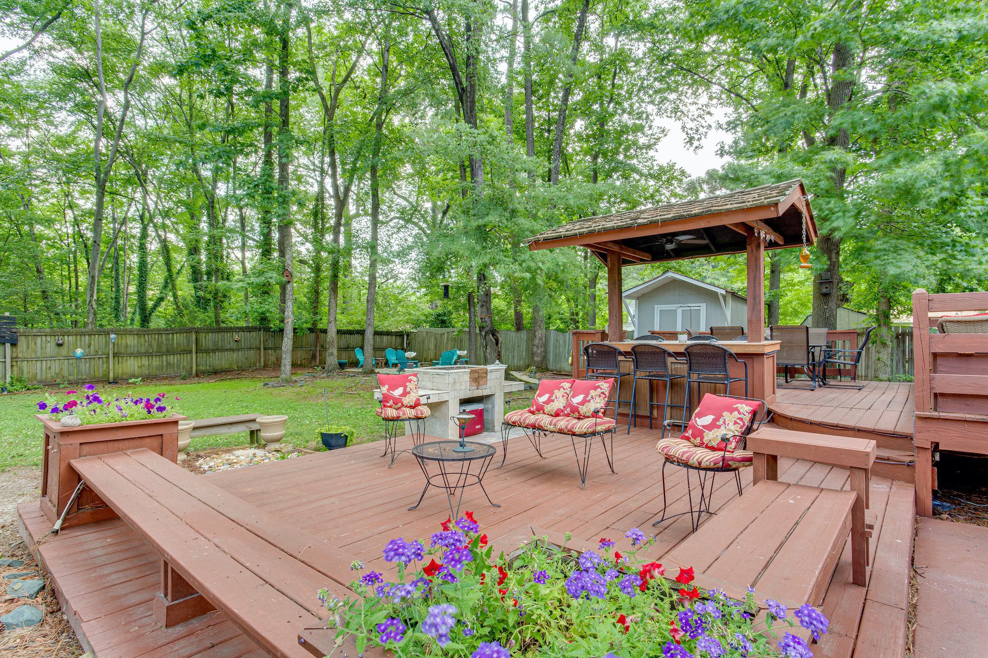 Deck with buiilt-in features