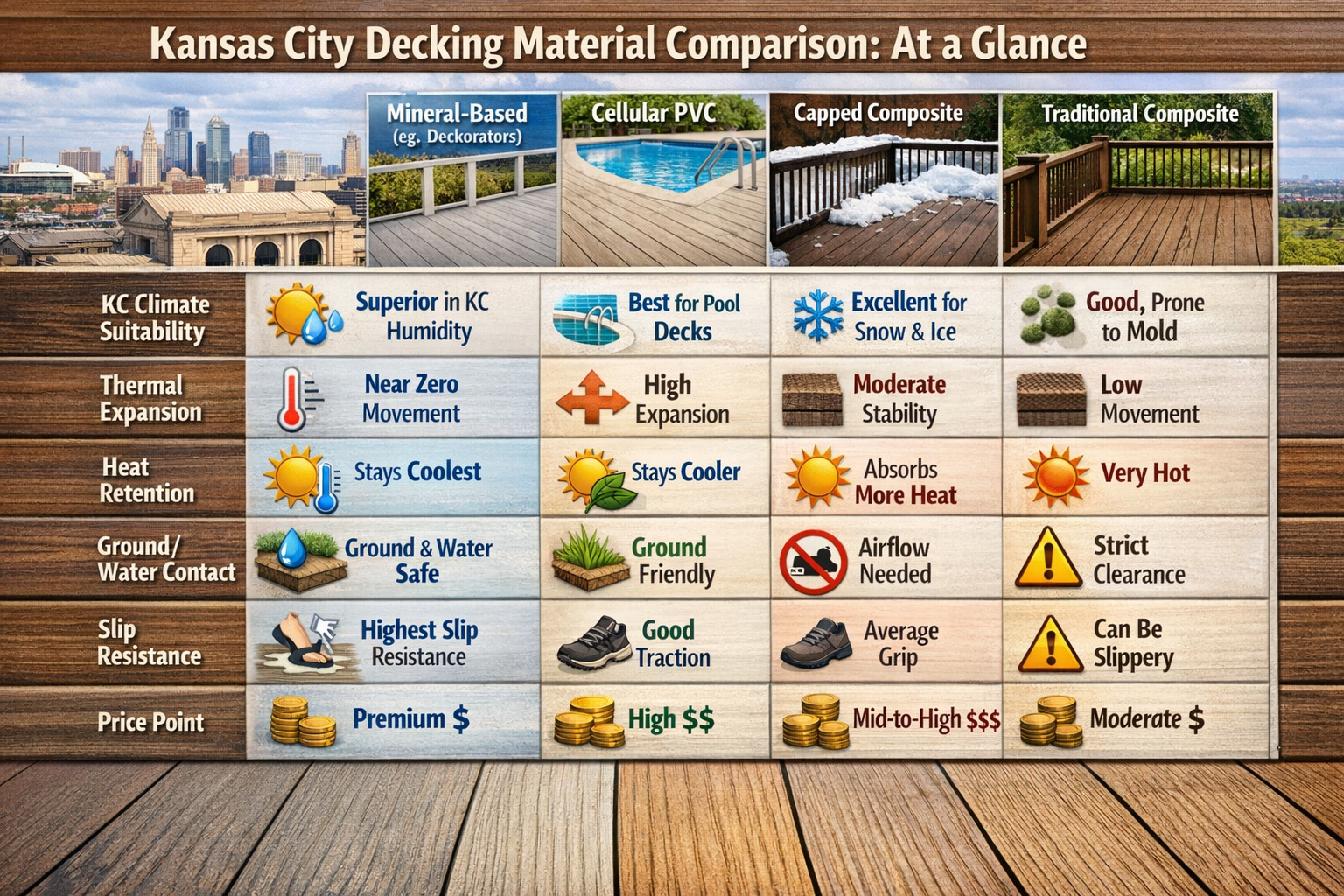 kansas city deck material comparison chart