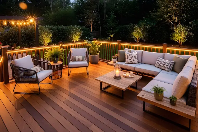 elevated custom backyard deck