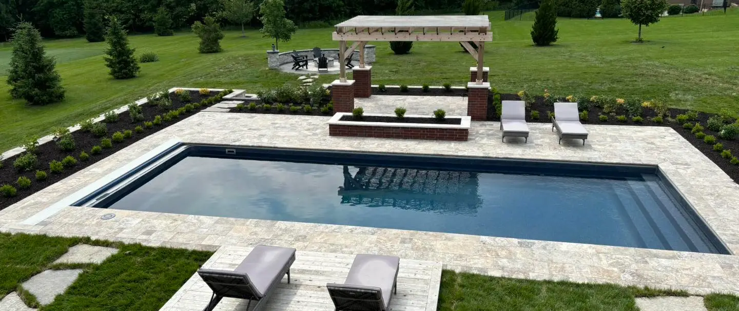 pool with new hardscaping