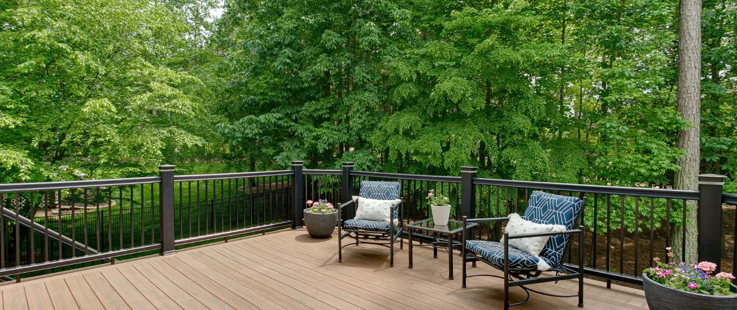 Deck with chairs and table