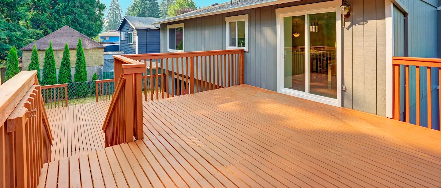 Large custom wood deck