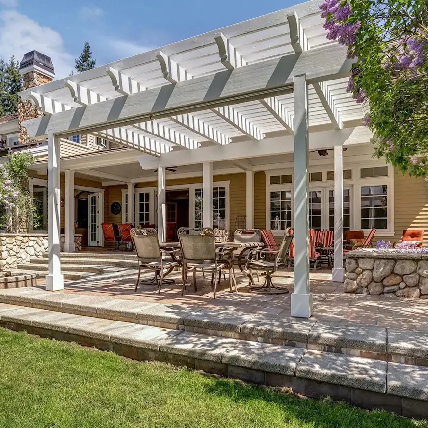 white custom pergola